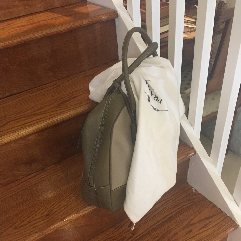 SOLD👜HOST PICK🎒NWOT PRADA KHAKI CANVAS TOTE - Picture 7 of 9